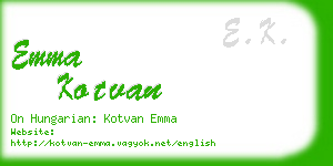 emma kotvan business card